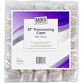 Disposable Processing Caps 21 Inch - 100 Count Bulk Pack - Clear Plastic Hair Treatment Caps for Coloring, Conditioning, Hot Oil - Salon &amp; Home Use