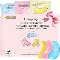 Onespring Eye Masks (24 Pairs), Caffeine, 24K Gold and 1% Retinol Under Eye Patches for Puffy Eyes, Dark Circles & Fine Lines