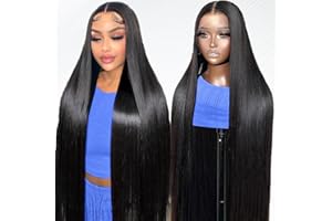 XUBULO 30 Inch Lace Front Wigs Human Hair Pre Plucked with Baby Hair 200 Density Real Human Hair Wig Straight 13x4 HD Lace Frontal wigs