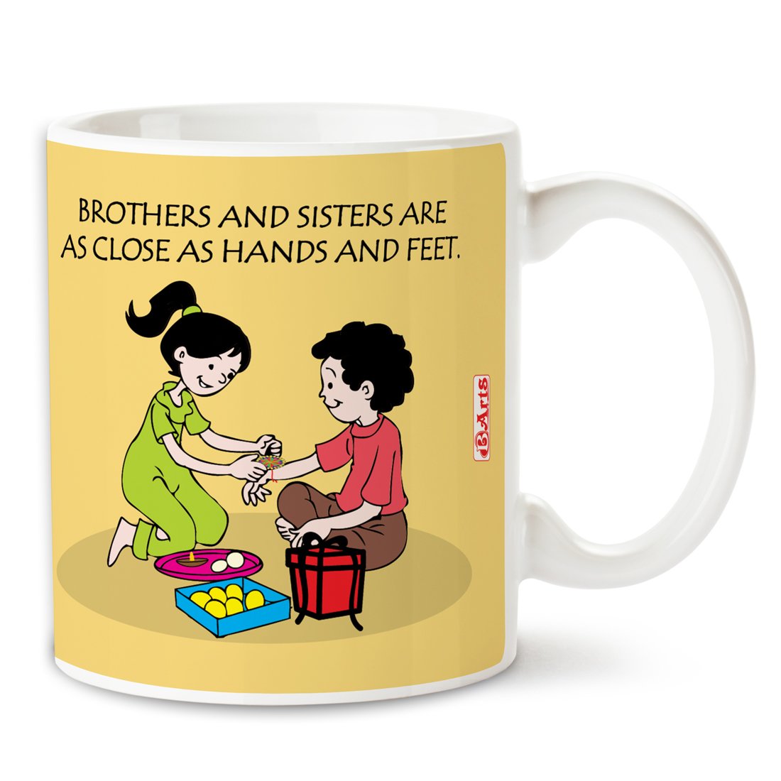 Buy Bakhand Arts Rakhi Birthday Gift For Brother Sister Brother And Sister Are A Close Quote Printed Yellow Coffee Mug Ceramic Designer 325 Ml Gift For Brother Sister