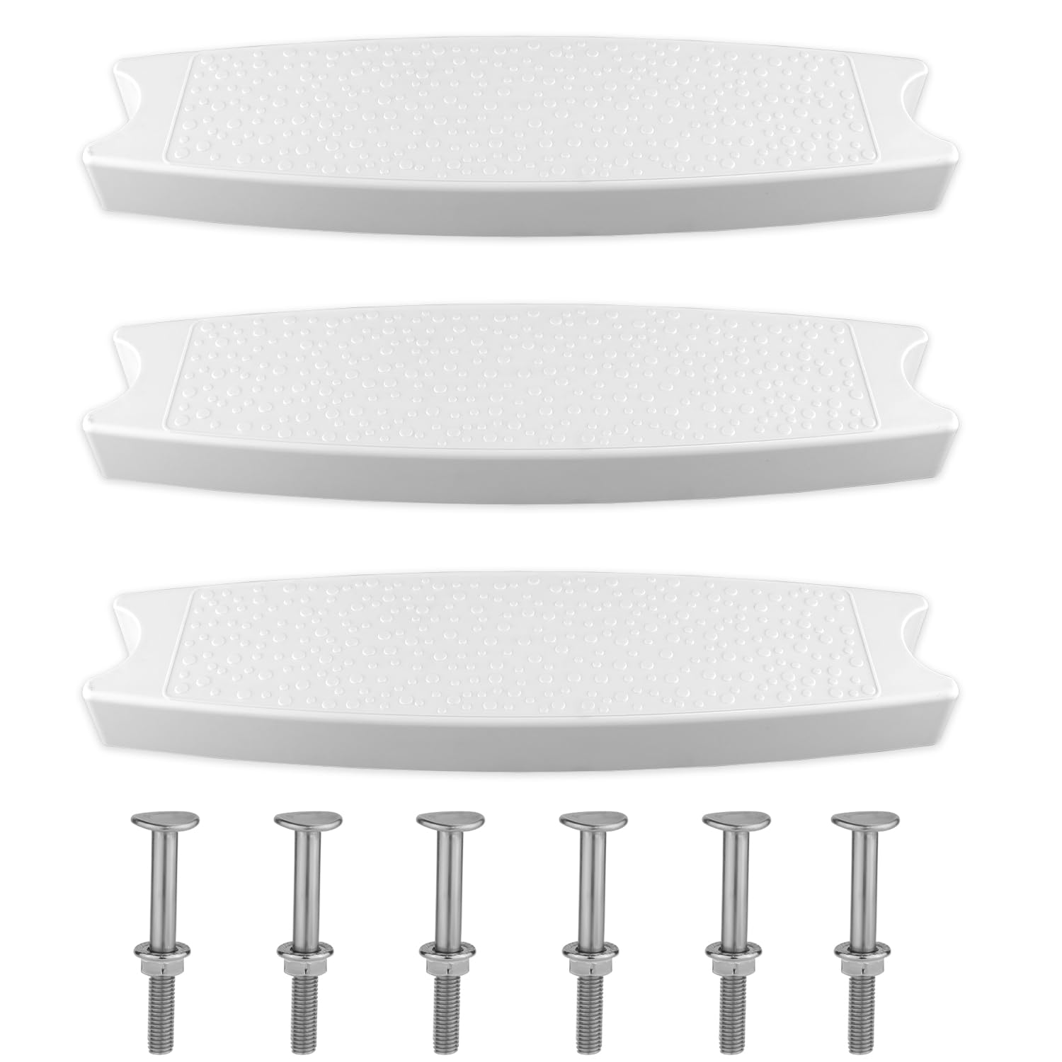 KINBOM 3-Step Heavy Duty Plastic Swimming Pool Ladder Steps Replacement, White, Polypropylene (PP), Suitable for Most In-Ground & Above-Ground Pools