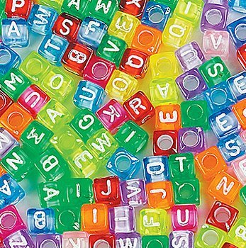 Fun express bright alphabet cube beads craft - 260 pieces