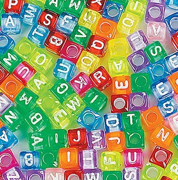 Fun Express Bright Alphabet Cube Beads Craft - 260 Pieces