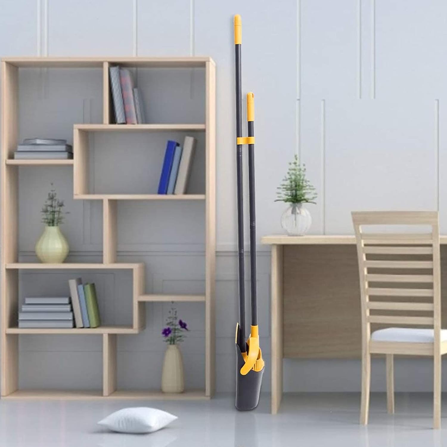 Broom and Dustpan Set Dustpan and Broom with Long Handle Upright Stand Up Dustpan Broom Combo for Lobby Office Home Room Kitchen Floor Use: Garden & Outdoor