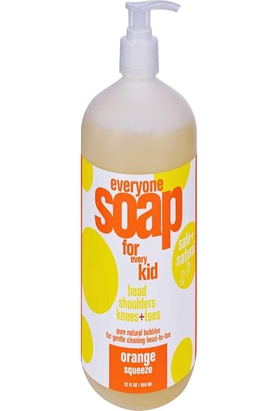 EVERYONE 3-IN-1 KIDS SOAP, BODY WASH, BUBBLE BATH, SHAMPOO, 32 OUNCE (PACK OF 1), ORANGE SQUEEZE, MADE WITH ESSENTIAL OILS FOR TODDLERS, TWEENS AND TEENS