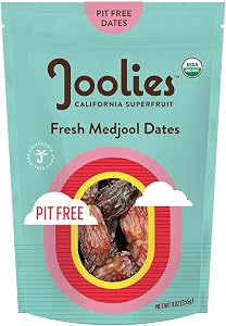 Joolies Organic Pit-Free Medjool Dates | 9 Ounce Pouch| Fresh California Grown Fruit | Vegan, Gluten-Free, Paleo, No Sugar Ad