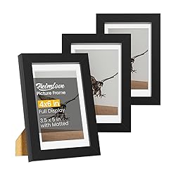 Heimlove 4x6 Picture Frames Set of 3 with Mat to