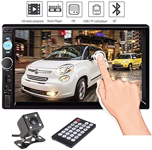 Double Din Car Stereo, Ewalite 7 '' inch Touch Screen In Dash Car Radio Receiver Audio Video Player Supports Bluetooth FM Mp3 MP5/TF/USB/AUX/Subwoofer with Rear View Camera + Remote Control