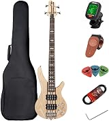 Bullfighter DB-4S Neck Through Elm 4 String Electric Bass Kit with Gig Bag view 3