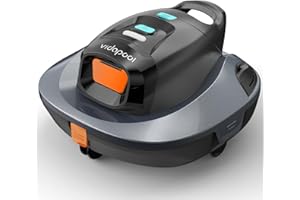 Vidapool Orca Cordless Robotic Pool Vacuum Cleaner,Portable Auto Swimming Pool Cleaning Self-Parking Technology with LED Indicator,Ideal for Above Ground/Flat Pools up to 860 Sq.Ft,Lasts 90 Mins Grey