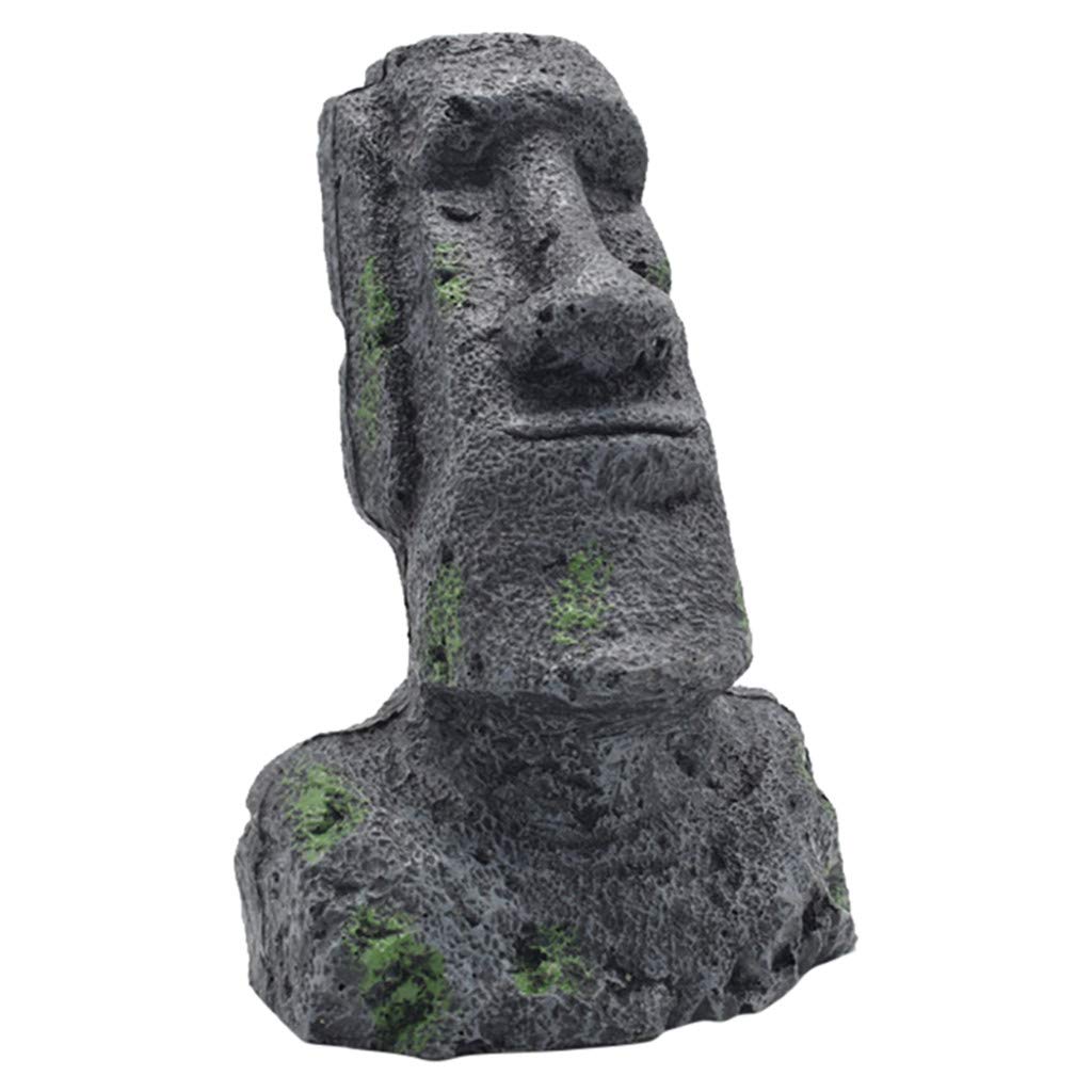 Lovewe Easter Island Head Statue, 5" / 7" / 9" Tall Sandstone Easter Island Moai Monolith Sculpture (9")
