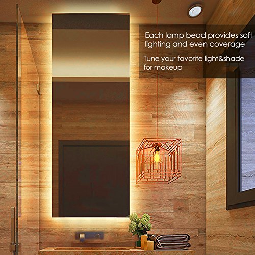 LED Vanity Mirror Lights Kit for Makeup YIHONG 16.4ft 300 LED Strip Lights for Bathroom Vanity Mirror Dressing Table Kitchen Cabinet DIY Project | Dimmer and Power Adapter | High Lumin | Warm White
