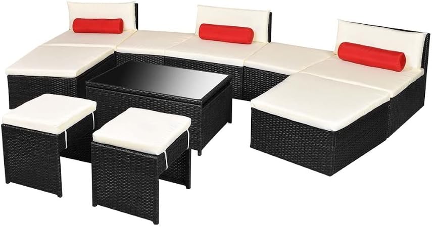 Vidaxl Ensemble De Canape Modulaire Poly Rotin 25 Pcs Noir Salon