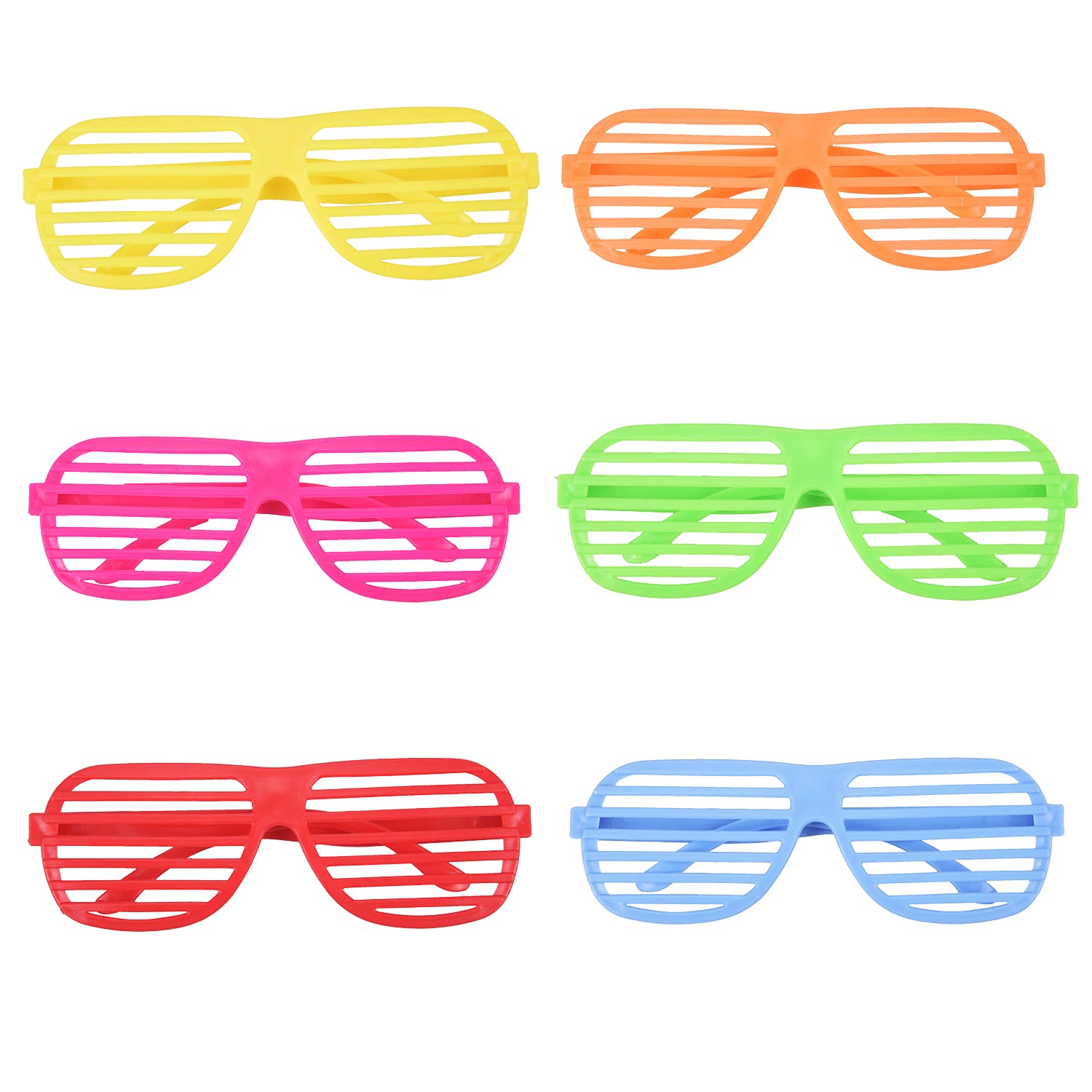 XNHIU Euvoym 12 PCS 80's Party Slotted Sunglasses Neon Color Shutter Glasses Bright Coloured Shutter Shades Sunglasses for Night Out Party 80s Decoration (12), colorful