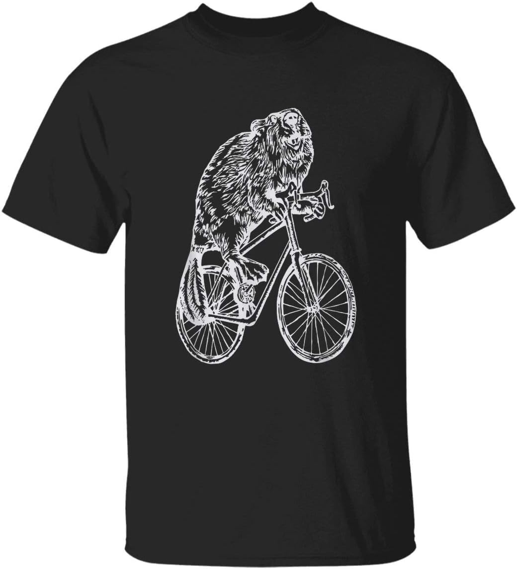 Seembo Beaver Cycling Bicycle Bicycling Biking Riding Bike - T Shirt for Men and Woman.