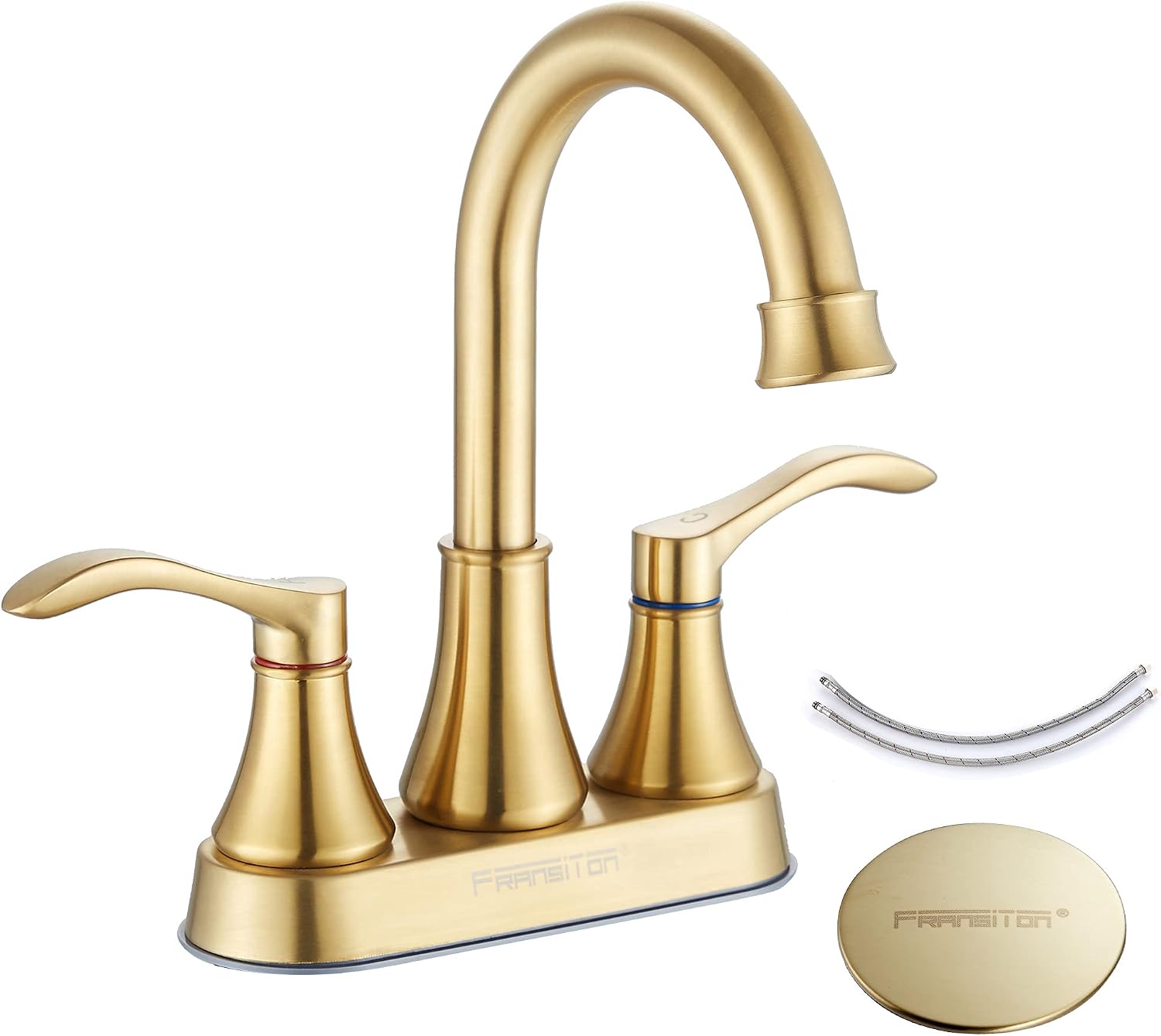 Fransiton 2 Handle Bathroom Sink Faucet With Pop Up Drain And 60cm Faucet Supply Lines Fransiton 2 Handle Bathroom Sink Faucet With Pop Up Drain And 60cm Faucet Supply Lines