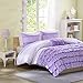 Mi Zone Morgan Cozy Comforter Set - Polka Dots with Ruffle Design, All Season Down Alternative Cozy Bedding with Matching Shams, Decorative Pillow, Purple Twin/Twin XL 3 Piece