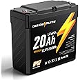 GOLDENMATE 12V 20Ah LiFePO4 Battery, IP67 Waterproof, 12V Lithium Battery w/ 5000+ Deep Cycles, Built-in BMS, Premium Lithium Iron Phosphate Cell, Ideal for Solar, Marine, Fishfinder, Off-grid camping