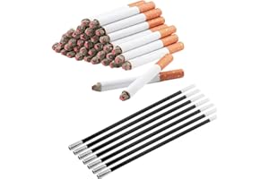 CLESEN 7 Long Cigarette Holders & 24 Fake Puff Cigarettes with Smoke for Halloween Accessories for Women Costumes Like Cruella Deville, Great Gatsby Roaring 1920s Flapper Costume Photo Prop,Halloween