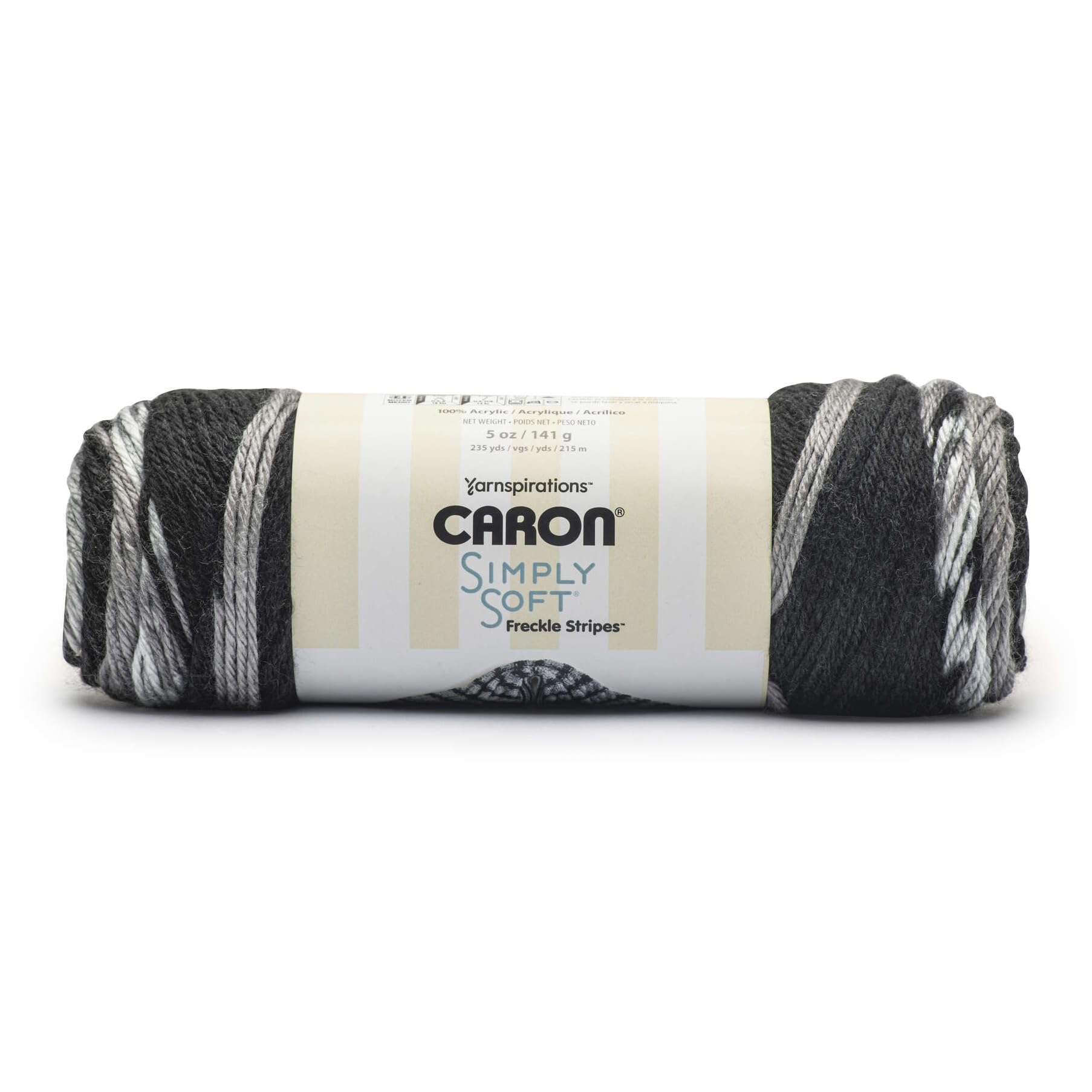 Caron Simply Soft Freckle Stripes 170.1g Stone
