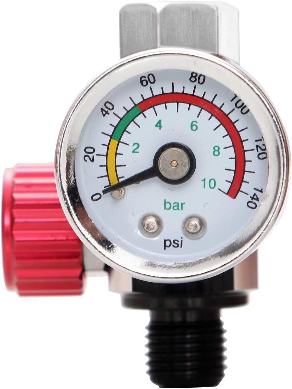 1/4” Air Flow Regulator, Air Compressor Regulator with Gauge, Controls