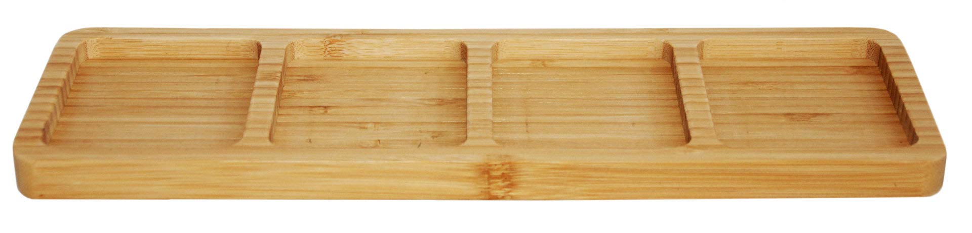 rukauf. Bamboo snack bowl serving bowl for snacks, nuts, kernels, dipps, 4 compartments.