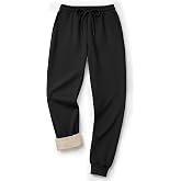 Mens Fleece Lined Sweatpants - Thick Winter Thermal Warm Joggers Pants | Insulated Fleece Clothing with Pockets for Cold Weather, Ideal for Work Casual Ski Gym Athletic Workout Camping Hiking