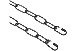 LALUZ 19 feet Black Ceiling Lighting Fixture Chain, with 2 Adjustable Buckles，Extra Loop for Chandelier