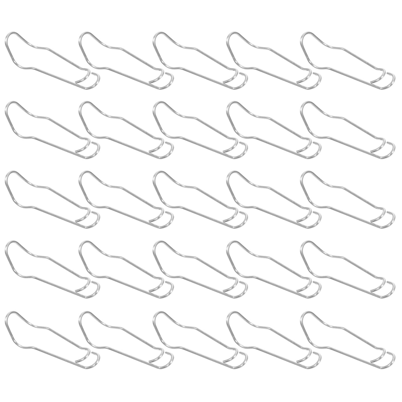 Cabilock 25-Pack Plant Support Spring Clips – 11mm x 11mm Galvanised Trellis Connectors, Metal Buckles for Climbing Plant Cages, Garden Stakes & Greenhouse Frames (Silver)