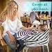 Unique Multi Use Carseat Canopy - with OVERHEAT SOLUTION | Superior Quality Soft Cotton | Reliable As Breast Feeding Cover Ups , Baby Car Seat Cover Or Nursing Scarf