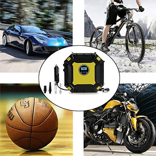 Portable Air Compressor Pump, Auto Digital Tire Inflator with Gauge, 12V 100PSI Auto Air Compressor Preset Pressure Shut Off with LED Light for Car, Truck, Bicycle, Basketballs and Other Inflatables - Thumbnail 3