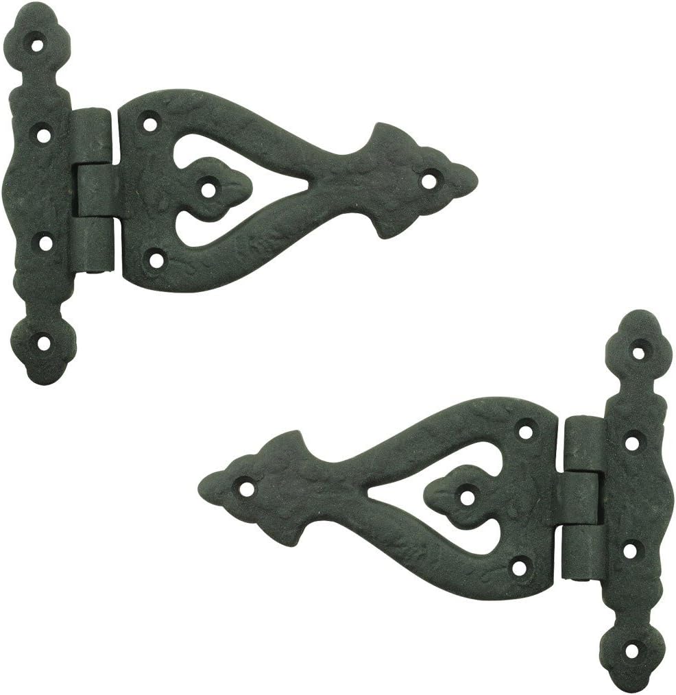 Black Wrought Iron Door Hinge 5 Inch RSF Finish Barn Door Hinges Pack