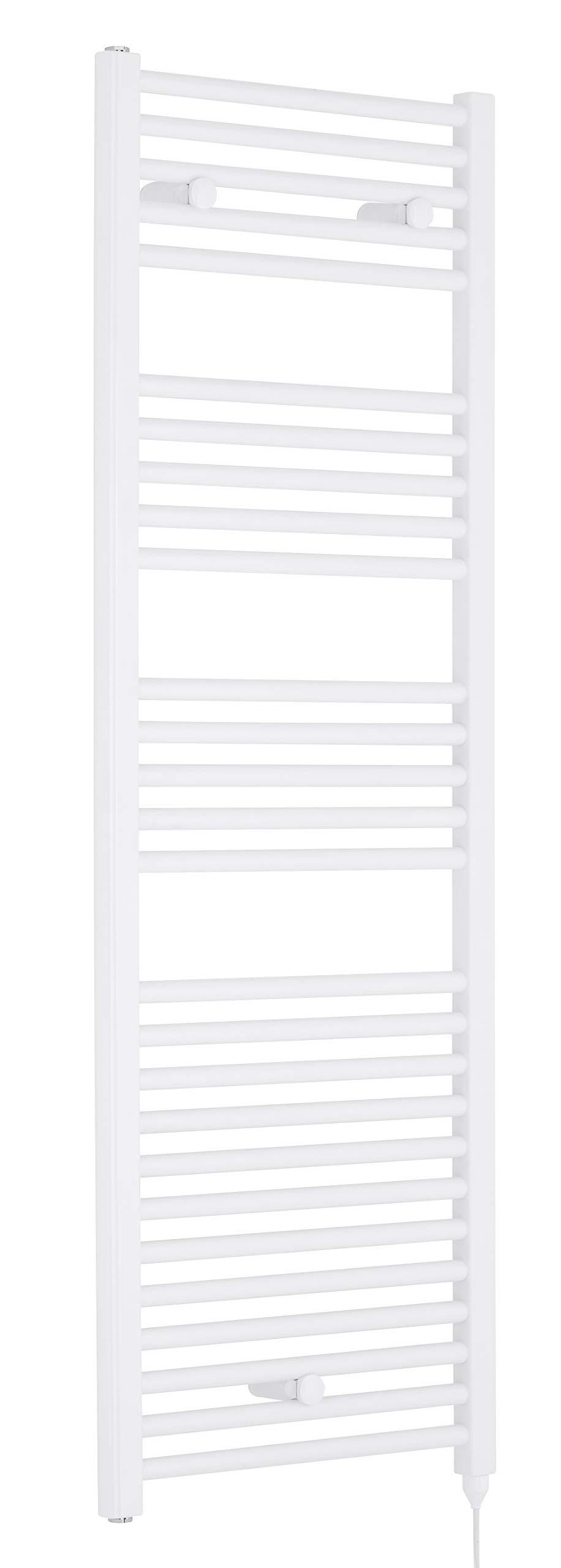 Nuie Radiator MTY158 | Modern Bathroom 750 Watt Heated Electric Ladder Towel Rail, 1375mm x 480mm, White