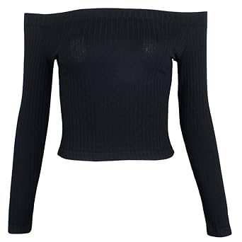 Hey~Yo Herbst Winter Bustier Oberteile Damen Einfarbig Wort Schulter Crop T-Shirt Tops Reizvolle Schulterfrei Bolero Pulli La