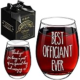 Pokolllee Wedding Officiant Wine Glass, Wedding Registry Wine Glass Best Officiant Ever Gifts from Couple, Bride Groom Thank You Wine Glass, Wedding Officiant Gift, Officiant Gifts for Wedding Day