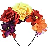 DreamLily Halloween Flower Crown Headband Dia de Los Muertos Headpiece Party Costume NC27