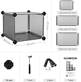 Songmics 16-Cube Storage Unit Shoe Rack DIY Shelving Grey LPC44G 30 x 111.2 x view 6