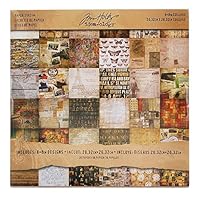 Collage Mini Paper Stash by Tim Holtz Idea-ology, 36 Sheets, Double-Sided Cardstock, 8 x 8 Inches, Multicolored, TH93054