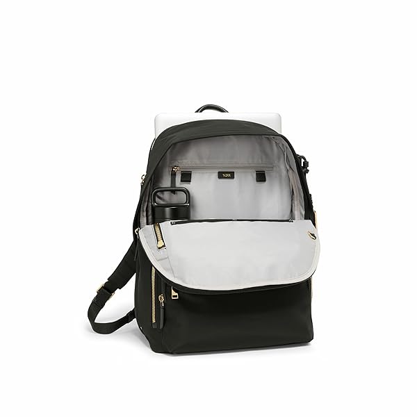 TUMI – VOYAGEUR MONTANA BACKPACK – STYLISH TRAVEL BACKPACK FOR WOMEN – FOR BUSINESS, WORK – FITS UP TO 16″ LAPTOPS – BLACK/GOLD
