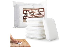 Impresa [6 Pack] Wood Stain Applicator Pads - Lint-Free Microfiber Reusable Applicator Staining Pads for Polishing, Cleaning, & Floor Wax - 4" x 3.25" x .75 Microfiber Sponge