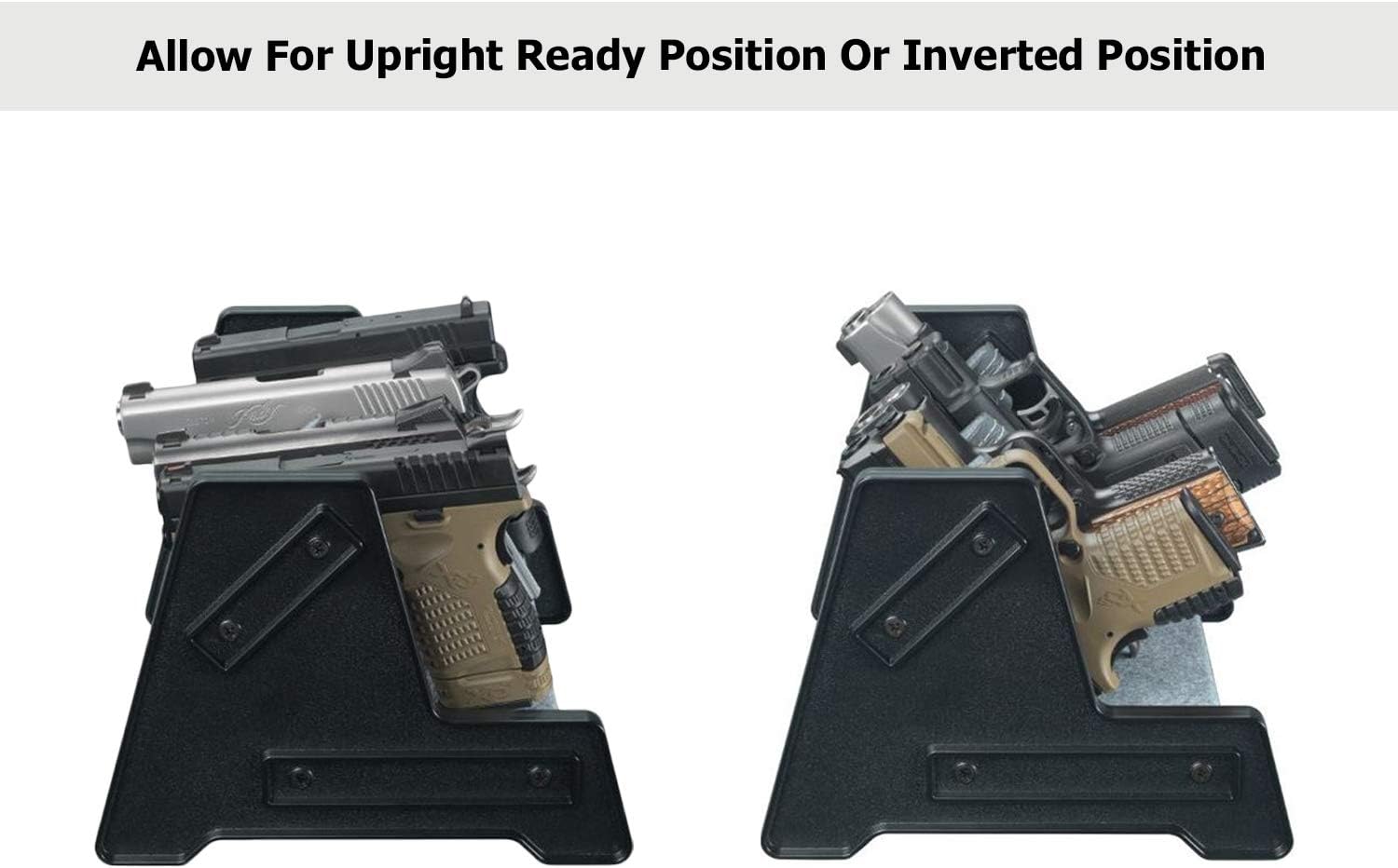 Mind and Action Deluxe Gun Rack for Pistol/Handgun Safe Storage Accessories (4 Gun Holders): Sports & Outdoors