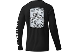 Palmyth Mens Fishing Shirts Sun Protection T-Shirts UV UPF 50+ Long Sleeve Rash Guard Tee