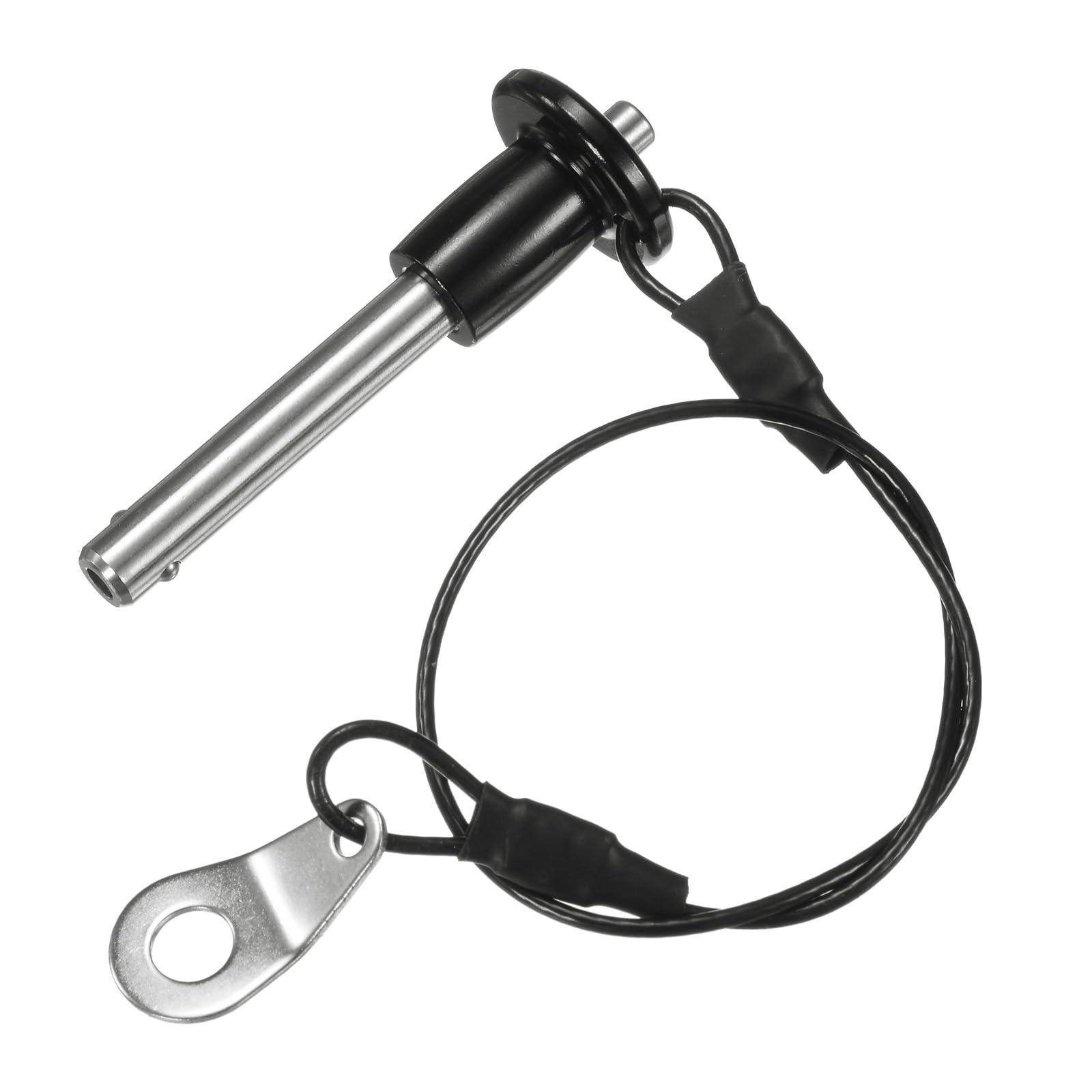M METERXITY Push-Button Ball Locking Pin, 1/4" [6mm] Dia., 1-3/16 [30mm] Usage Length Quick Release Lock Pins W Lanyard Cable for Speaker/Aviation/Gym/Machine [304 Stainless Steel]