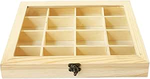 Caja de Madera con 16 Compartimentos 28 X 20 cm : Amazon.es