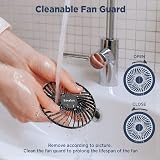 EasyAcc Handheld Fan Portable USB Fan 4 Speed 4000RPM 2600mAh Battery Black view 5