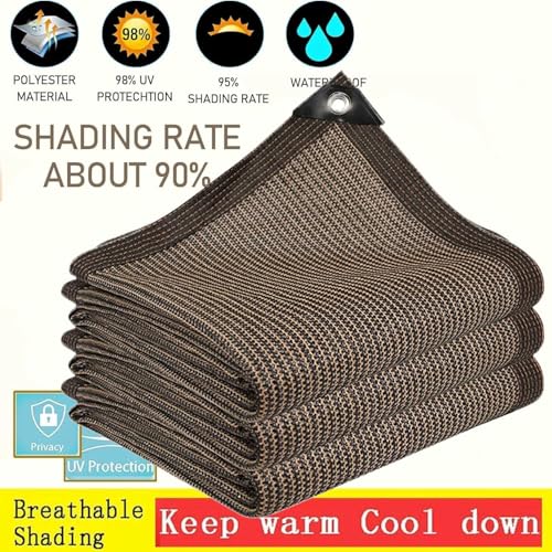Shade Cloth, Sun Shade Fabric, Privacy Screen Shade Cover Patio Canopy with Grommets,Sunshade Net for Garden Outdoor Pergola 4 x 6m (Light Brown)