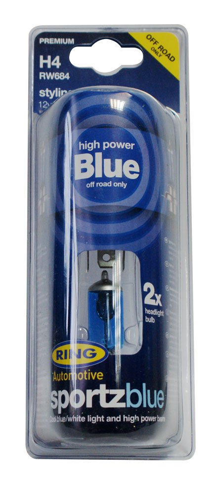 Ring Automotive RW684 H4 P43t Sports Blue Halogen Headlamp Off-Road, 12 V, 100/80 W