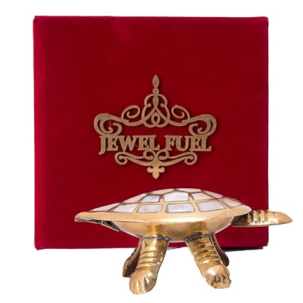JEWEL FUEL Wish Fulfilling Brass Fengshui Tortoise with Velvet Gift Box