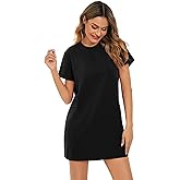 Milumia Women Casual Short T Shirt Dress Short Sleeve Straight Mini Tee Shirt Dress