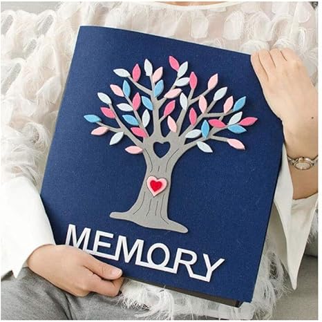 Amazon Co Jp Lmz Diyフォトアルバム 貼り付け手作り記念子供のプレゼント 卒業プレゼント 誕生日プレゼント 家族の赤ちゃんの成長本 家族のポートレートブルー33x32 4x2 8cm Color Love Tree Blue ホーム キッチン